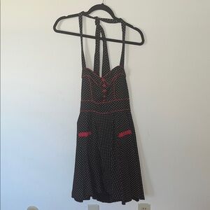 Classic Polka Dot Halter Dress